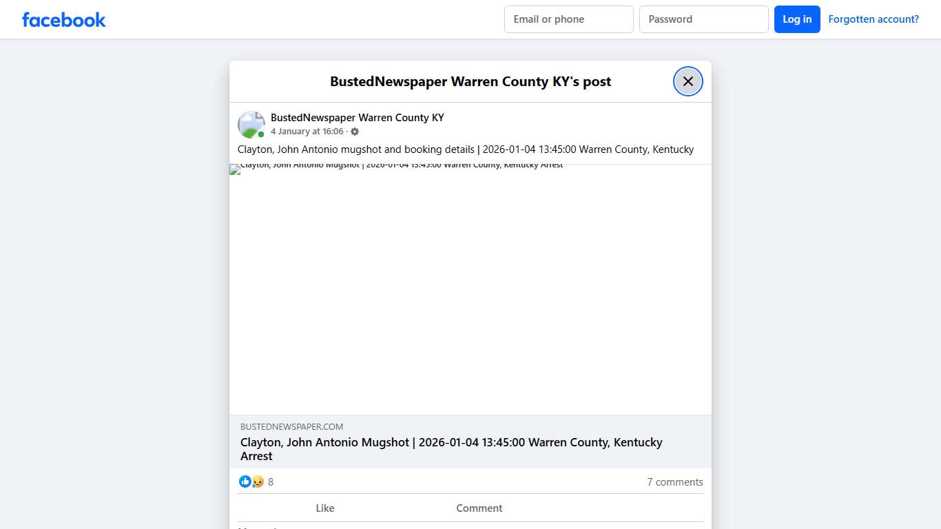 Clayton, John Antonio... - BustedNewspaper Warren County KY | Facebook